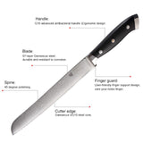 Damascus Steel Kitchen Knives Set 8" Chef Slicing Bread
