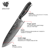Damascus Steel Kitchen Knife VG-10 Chef Knife set