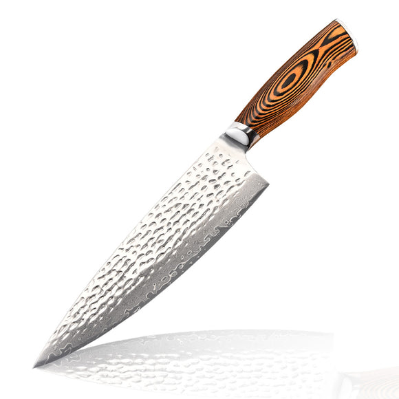 Damascus VG-10 Chef Knife Color Wooden Handle