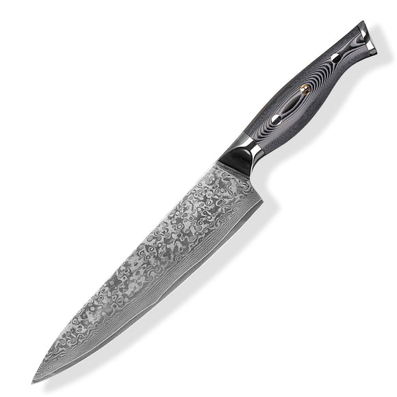 Professional 8-inch Chef VG-10 Damascus Steel Kitchen Knife of Balck Handle
