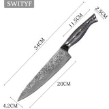 Professional 8-inch Chef VG-10 Damascus Steel Kitchen Knife of Balck Handle