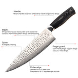 Damascus VG-10 Chef Knife with Balck Handle