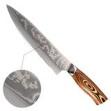 Damascus handmade carbon chef knife wood handle