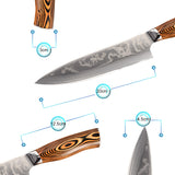 Damascus handmade carbon chef knife wood handle