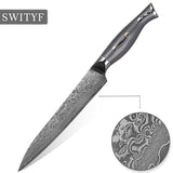 8 inch Meat Kitchen Damascus Slicing Knife sets VG-10