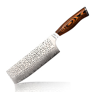 Wooden Handle Chopping Damascus Chinese Cleaver Knife